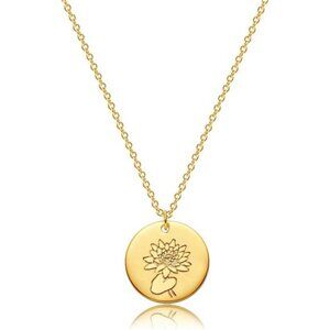 Birth Flower Necklace Personalized Dainty Gold Pendant Necklace Birthday Gift